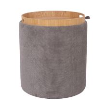 Tumba / galds HIRO D39xH44cm, pelēks, ar uzglabāšanās vietu un paplāti