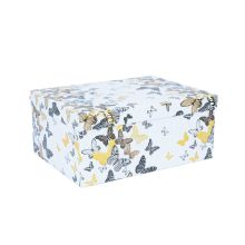 Kaste DIANA-4, ar vāku 31x23xH14cm, balts/tauriņš