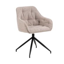 Ēdamistabas krēsls BROOKE ar roku balstiem, bēšs/melns