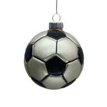 Christmas ornament JOY FOOTBALL D7.5cm, glass