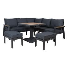 Dārza mēbeļu komplekts PARKER 4-daļīgs, pelēks