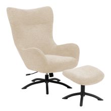 Кресло-реклайнер TALGARTH recliner c табуреткой, бежевый