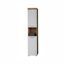 Vannas istabas skapītis AMANDA 37x31xH190cm, balts spīdums/ozols