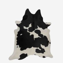 Govs ādas paklājs BLACK-WHITE maxi 3-4m2, 200x210 cm, melns - balts