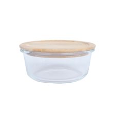 Миска BOXY D15xH6см 620мл, стекло, бамбуковая крышка