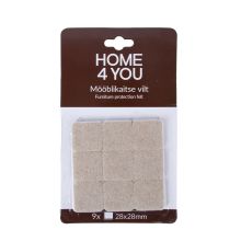 Furniture protective felt pads 28x28mm, 9pcs, beige