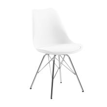 Krēsls ERIS, balts PU, hroms