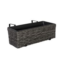 Puķu kaste balkonam WICKER 60x19xH18cm, pelēka