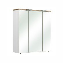 Spoguļstikla skapis ar LED apgaismojumu 34, 65x20xH70cm, balta glancēta