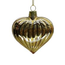 Ziemassvētku rotājums JOY HEART GOLD 8cm, stikls