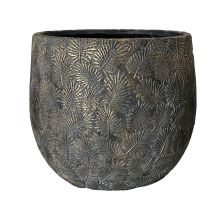 Кашпо SUNNY CEDAR D43xH41см, темно-серый/золотистый