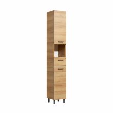 Tall bathroom cabinet 919, 30x33xH195,5cm, oak