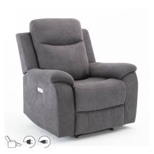 Recliner armchair MILO with electric mechanism, grey