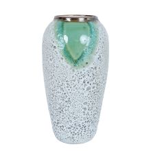 Ваза TITAN STONE H32см, зеленый/белый, керамическая