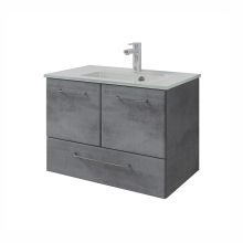 Washbasin cabinet with glass washbasin 945, 72x44xH51cm, dark grey