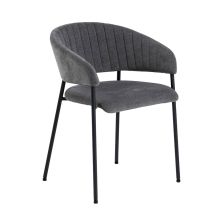 Chair ANN with armrests, grey