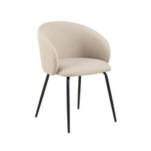 Dining chair ELEANOR with armrest, beige
