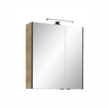 Spoguļstikla skapis ar LED apgaismojumu 48-I, 60x20xH70cm, ozols