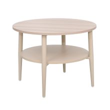 Coffee table LESTER 60x60xH45cm, light wood/beige