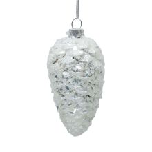 Ziemassvētku rotājums JOY CONE 10cm, stikls