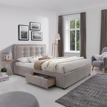 Bed DUKE with mattress HARMONY DUO 160x200cm, beige