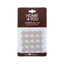 Furniture protective felt pads D18mm, 16pcs, beige