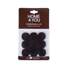 Furniture protective felt pads D28mm, 9pcs, black