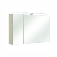 Mirror cabinet with LED lighting 86, 110x20xH70cm, white oak