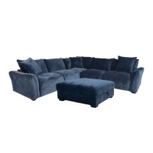 Corner sofa and ottoman DIVI dark blue