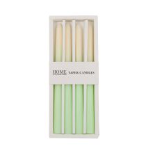 Antīka svece CAROLA 4gab. 25cm zaļa/balta perlamutra