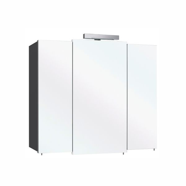 Mirrored cabinet 13-II, LED lighting, 83x20xH73cm, anthracite gloss