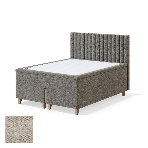 Continental bed 8 legs BLACK CONTINENTAL VERANO 160x200cm, firm, light beige