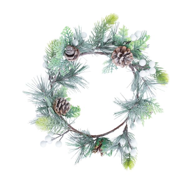 Wreath GREENLAND D20cm, white berries