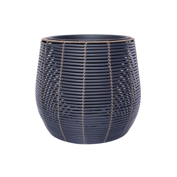 Plant holder WICKER D45xH40cm, black/brown