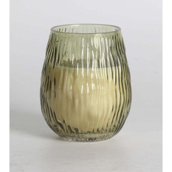 Scented candle in glass NATURE GREEN H10,8cm, Tranquil Summer