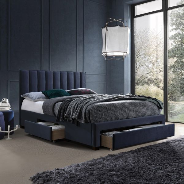 Bed GRACE 160x200cm, blue