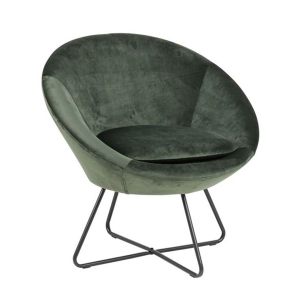 Krēsls CENTER 82x72,5xH79cm, materiāls: audums, krāsa: meža-zaļš, kājas: melns metāls