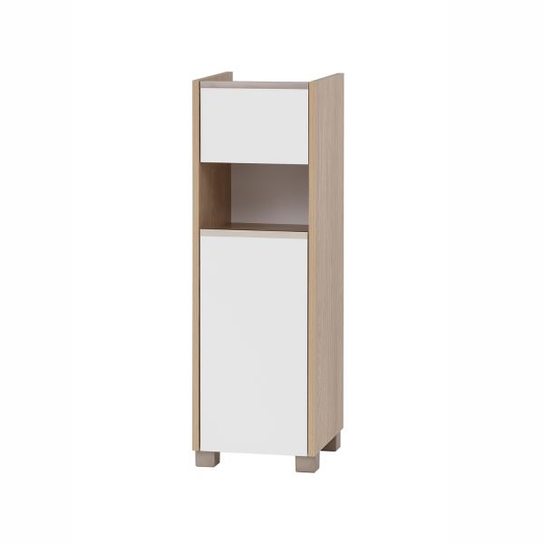 Bathroom cabinet JUBA 30x33xH95cm, white/oak