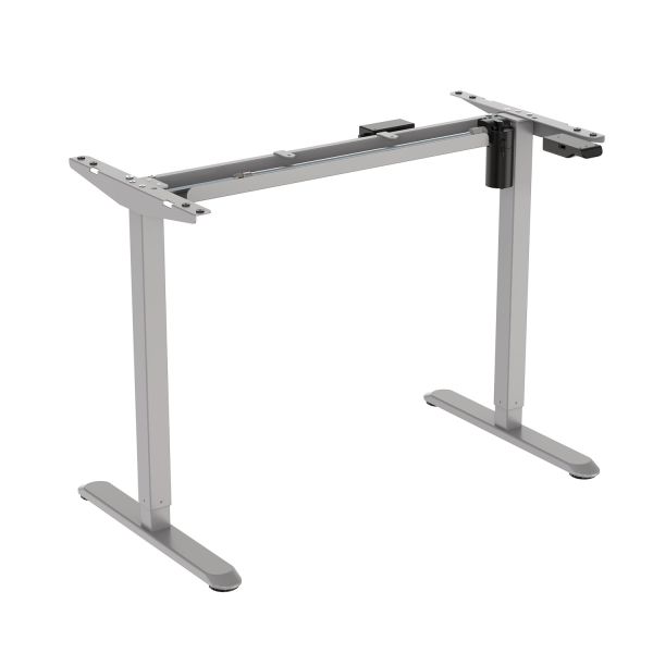 Table leg ERGO LIGHT with 1 motor, silver grey