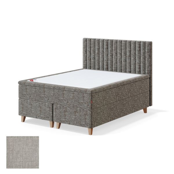Continental bed 8 legs BLACK CONTINENTAL MANGO 160x200cm, soft, beige