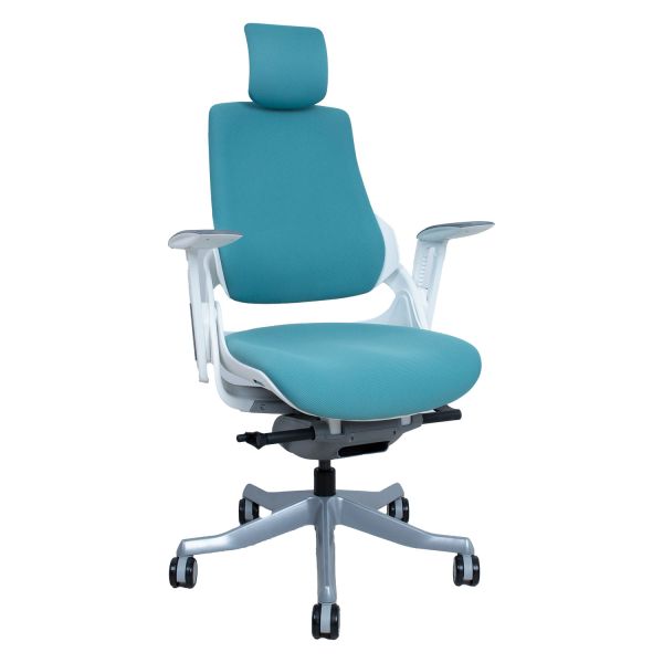 Task chair WAU teal blue/white