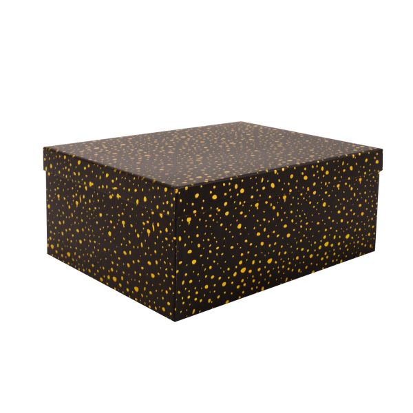 Box DIANA-3, with a lid 33x25,5xH14,5cm, black/gold