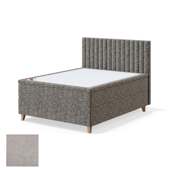 Continental bed 4 legs BLACK CONTINENTAL CLIFF 180x200cm, soft, light grey