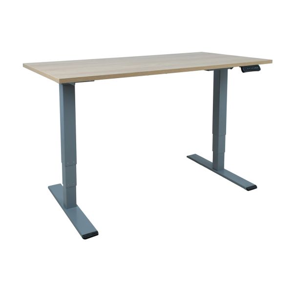 Desk ERGO OPTIMAL with 2 motor 140x70xH62-127cm, hickory/silver grey