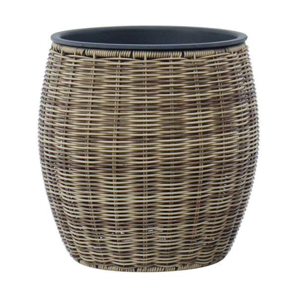 Planter WICKER D30xH30cm, light brown