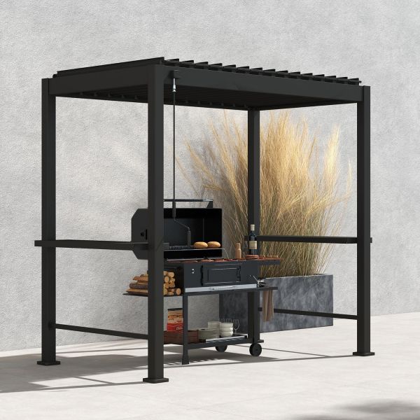 Nojume grilam MIRADOR BBQ 2,55x1,5m, tumši pelēka