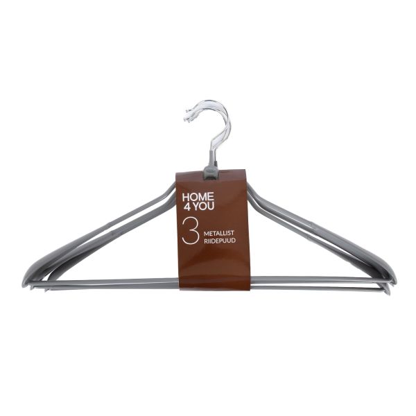 Cloth hangers 3pcs metal, grey