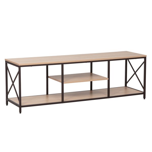 TV galds STUDY 140x40xH46,5cm, ozols/melns