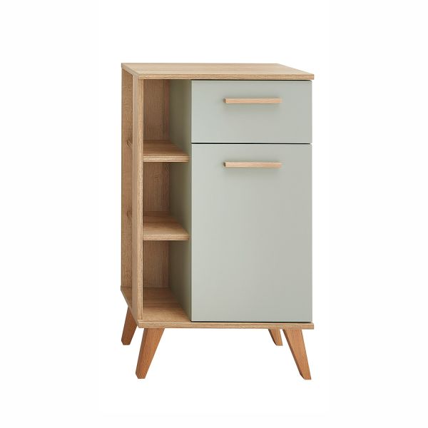Tall bathroom cabinet 963, 50,5x33xH89,5cm,  sage/oak