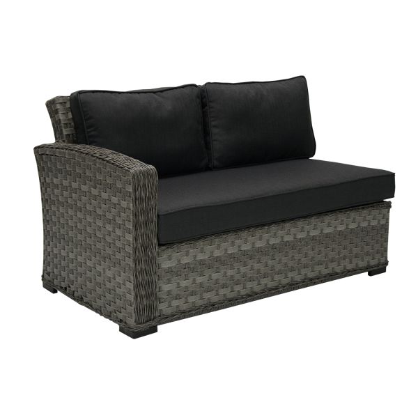 Modular sofa GENEVA 2-seater, left arm, grey